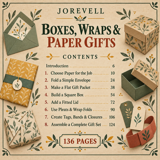 Contents pages with chapter start numbers for Boxes, Wraps & Paper Gifts.