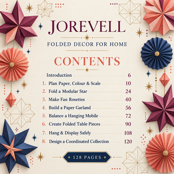Contents pages with chapter start numbers for Folded Decor for Home.